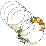 5 Stück 25 CM Metallringe zum Basteln, Metallringe aus Eisendraht, Stärke ca. 3 MM, Metallring mit Fuß, Deko Ringe zum Aufhängen für DIY Hochzeits-Tisch-Dekorationen und Wandbehang