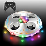 Charmofun Mini Drohne für Kinder, Drohne Kinder für Anfänger UFO 360°, RC Flugzeug Spielzeug Drone mit LED Lichtern, Kopflosem Modus, Quadrocopter mit 3 Akkus, Geschenke für Jungen und Mädchen (Weiß)