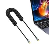 USB C auf C Kabel, langes USB C Ladekabel - elastisches superschnelles USB C Ladegerät USB C Ladekabel - Einstellbares Ladekabel Typ C Ladekabel Schnellladekabel für aut