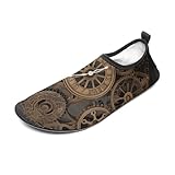 Wasserschuhe Herren Damen Schnell Trocknend Barfuß Wasserschuhe Steampunk Sportschuhe Wanderschuhe, Steampunk-Zahnraduhr, 4 Women/4 Men