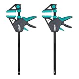 wolfcraft 2 Einhandzwingen PRO ERGO - Spannkraft 150 kg - Die komfortable Zwinge für den Allroundeinsatz - 300 mm Spannweite - Made in Europe - 8676060