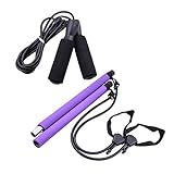 Decqerbe Pilates Bar Kit mit Springseil Yoga Pilates ÜBung Stick Fitness Bar für das Training im Fitness Studio zu Hause