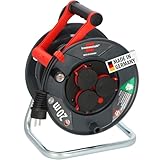 Brennenstuhl Garant V2 IP44 Kabeltrommel 20m outdoor (Made in Germany, 3 Schutzkontakt-Steckdosen, Spezialkunststoff)