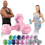 Miweba Sports Neopren Hantelset NKH100 | 𝐏𝐫𝐨𝐟𝐢 Hantel - Hexagon Hanteln Set - Kurzhanteln - Kurzhantel Set - Gymnastikhanteln - Hantel Set - Dumbbell - 0,5-10 Kg (2X 3.0 kg, Rosa)
