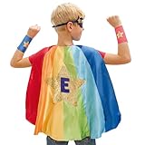 Papierdrachen Superhelden-Set Stern rainbow Junge - inkl. Maske und Manschetten - Rollenspiel – fantasievolle Verkleidung - Karneval Fastnacht Fasching - Kostüm