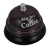 PRETYZOOM Serviceklingel Tischglocke mit Klarem Lautem Klang für Büro Hotel Restaurant und Schule Robuste Metallglocke mit Einfachem Druck Einsetzbar für Empfang Küche und Pflegebereich