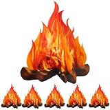 Fontien 3D Dekorative Pappe Lagerfeuer 6 Stück Künstliches Feuer Herzstück Feuer Gefälschte Flamme Papier Lagerfeuer Dekorative Flamme Kamin Campingplatz Party Weihnachten