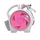 Kompakter Schlauchwagen für 14m Gartenschlauch - Mobiles Aufrollsystem mit Tragegriff für Balkone (Rosa/Blau/Grün/Gelb) (2)