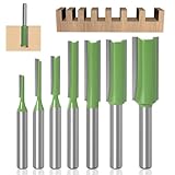 7 Teiliges Set Fräser für Oberfräse, Legierung Nutfräser 6mm Schaft, Schaft Nutfräser Holz Oberfräse, Fräser für Oberfräse, Mehrere Größen Fräser set, für Holz Fräser Schneiden Nutfräsen