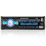 RDS-Bluetooth-Autoradio mit Typ-C-Ladeanschluss, FM/AM-Bluetooth 5.0 Auto Radio, 4 x 65 W 1-DIN-Autoradio, unterstützt Freisprecheinrichtung/2 USB/AUX/SD/TF/EQ/DSP/MP3-Player, 7-farbige Beleuchtung