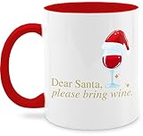 Tasse Tassen 325ml - Weihnachtstasse - Dear Santa Please Bring Wine I Wein Weihnachtsgeschenk I Weinliebhaber Weihnachtsgeschenk I Geschenk Weihnachten Wein I Weinliebhaber Geschenkidee I Geschenk