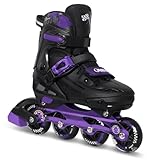 Nattork Inline Skates für Kinder und Erwachsene, 4 Größen Verstellbar Kinder Inliner, Renndesign Inline Skates für Damen Herren (Violett, L (37-40))