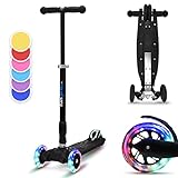 fun pro Two Roller Kinder 6 Jahre, ab Vorschulalter, bis 80KG Gewicht, der sichere Premium Roller Kinder, LED Räder Tretroller, Faltbar, für 5 6 7 8 9 Jahre