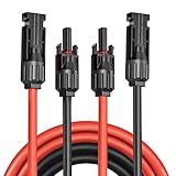 Solarkabel Verlängerung 2m,4mm² / 6mm² 1-50m Solarkabel Verlängerungskabel,Photovoltaik Solarkabel,Verbindungskabel Solarstecker,IP67 wasserdichtem Stecker (12AWG/4mm² 2m)