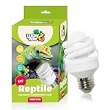 LUCKY HERP UVB Lampe Terrarium, 5.0 UVA UVB Lampe Reptilien, 5W UV Lampe Terrarium für Schildkröte, Bartagamen, Schlangen, Eidechsen, Geckos, Vöge