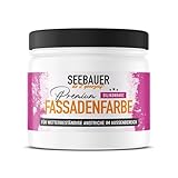 SEEBAUER diy Silikonharz-Fassadenfarbe Weiß 300ML für Außen (No. 000 Weiß) Selbstreinigende Fassadenfarbe mit Lotuseffekt - Geeignet für Putz, Mauerwerk und Beton