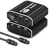 Tendak Toslink 3x1 Switch, 3 Port SPDIF Digital Optischer Audio Umschalter mit Fernbedienung Unterstützung Dolby-AC3 DTS LPCM 2.0 für PS5 PS4 Xbox One Series Blu-ray Player