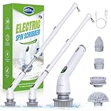Luctry Elektrische Reinigungsbürste, Ergonomischer Spin Scrubber mit 4 Spezialbürsten & USB-C Schnellladung – Für Bad, Küche, Auto und Fliesen (IPX7 wasserdicht)