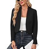 Hobrounn Blazer Damen Lange Ärmel Blazer für Elegant Casual Offene Jackenblazer,Lässig Kurzblazer,Büro Arbeit Jacke