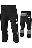 Mr.Stream Herren Radhose 3/4-Länge Fahrradhose mit Sitzpolste Radlerhose Professionelle Trainingshose Reflektierende Nacht Safe Kompressionshose Tights Radsport Hosen/Kurze 5XL Gray