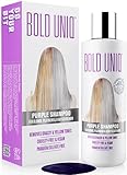 Silbershampoo - Anti-Gelbstich Purple Shampoo für blonde, blondierte, gesträhnte und graue Haar - No Yellow Shampoo für Silber- Aschblond-Tönung - ohne Sulfat & Paraben - Bold Uniq