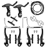 Luckwaii Fahrrad Bremsen Set Aluminium Bremshebel Schalthebel Fahrrad Bremshebel Fahrrad V Brake für Vorne und Hinten Bremsarme 110 mm mit Linearer Fede Geeignet für Bremsanlage MTB Citybike, 2 Paar