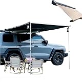 Einziehbares Fahrzeug-Markisenzelt mit UV50+ Sonnenschutz, 200 x 250 cm, wasserdicht, Auto-Seitenmarkise für SUVs, Outdoor, Camping und Overland, inklusive Aufbewahrungstasche