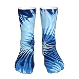 CZZYH Leichte, bequeme Socken für Herren und Damen, Batiksocken, Blau