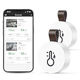 Ankilo Bluetooth Thermometer Hygrometer, 2er-Pack Mini Digitaler Temperatur-Feuchtigkeitssensor mit App, Datenspeicherung & Export, kabellos für iOS/Android für Haus, Büro, Gewächshaus, Weinkeller