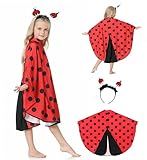 Fairycos Marienkäfer Kostüm Kinder Mädchen Ladybug Umhang Cape Karneval Karnevalskostüme Faschingskostüme 128 134