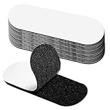 peiqiup Klettverschluss Selbstklebend (15 Stück), Klettband Selbstklebend Extra Stark Schwarz, Für Wände,Tür,Kunststoffe,Boden,Gläser,Metalle, 3 * 10cm, Schwarze ovale Form