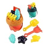 TOBBOMEY 2 Sätze Strandspielzeug Sandspielzeug mit Kleinen Eimern und Förmchen Leicht Sicher und Kreativ für Strand Sandkasten und Outdoor spielspaß
