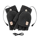 Beheizte Jagdhandschuhe, warme Winter-Fäustlinge – 5 V, USB-beheizte Winter-Fäustlinge für Schneeschaufeln, Eisangeln, Gartenarbeit, Fahrer, Reisen, Outdoor-Aktivitäten, Motorradfahrer