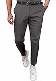 Meilicloth Herren Chino Hose Anzughose Herren Chinohose Stretchhose Herren Baumwolle Sporthose Casual Freizeithose mit Enger Passform Grau 34