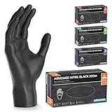 200x ARNOMED Einweghandschuhe Schwarz, Einmalhandschuhe L, Nitrilhandschuhe puderfrei, Handschuhe Einweg latexfrei, Gummihandschuhe Einweg, Handschuhe Nitril, Einmalhandschuhe S, M, L & XL