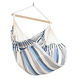 La Siesta®- Domingo Hängesessel Basic Size für Entspannung & Stil: 360° Drehgelenk, hochwertiges Bambusholz - GOTS-zertifizierte Baumwolle. (Sea Salt)