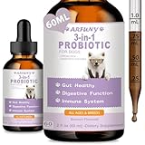 Probiotika Hund - 60ML Verdauungssnacks für Hunde Unterstützen bei Darmflora, Durchfall, Blähungen - Probiotika für Hunde mit Prebiotika und Enzymen - Verdauungshilfen für Hunde - Brathähnchenaroma