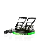 SPIDER SLACKLINE LKS01 - Kit Longline Fly Line 25, Slackline 20 m, zwei weiße Ratschen, Gurt 2,5 m, Slingbag inklusive - Komplett-Kit für Slackliner