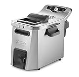 De’Longhi PremiumFry F44532.CZ Kaltzonen Fritteuse, 1,5 kg Fassungsvermögen, Easy Clean System, Kaltzonen Heizelement, Edelstahl, 3200 Watt, Silber