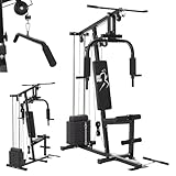 ArtSport Kraftstation ProfiGym 2000 mit Latzug- & Butterflystange, Seilzug & Beinstrecker - 9 Gewichte mit 40kg - Multistation Krafttraining Zuhause