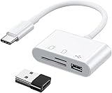 USB C SD Kartenleser 3 in 1 Speicherkartenleser - USB OTG Adapter & SD Kartenleser - SD/Micro SD/USB 3.0 Adapter für Smartphone, Laptop, Tablet - TF Speicher kartenleser