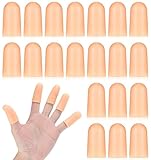 ValueBargain Daumenschutz aus Gummi, 20 Stück, Silikon-Fingerlinge, Silikon-Fingerspitzenschutz, Daumenabdeckungen für Wunden, Daumenbandagen für rissige Finger, Schmerzlinderung (Hautfarbe)