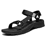 OutPro Wander-Sportsandalen für Damen rutschfeste Wassersandalen bequeme sportliche Sandalen für den Watstrand im Freien,Schwarz 37