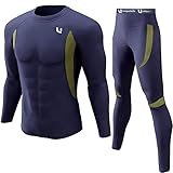 UNIQUEBELLA Thermo Unterwäsche Set, Funktionswäsche Herren Skiunterwäsche Winter Suit Ski Thermo-Unterwäsche Thermowäsche Unterhemd + Unterhose