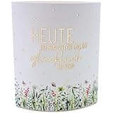 Dekohelden24 Poesielicht Nachtlicht Stimmungslicht mit Timer Batteriebetrieben Motiv: Heute ist ein guter Tag, um glücklich zu sein - L/B/H 13 x 5 x 16 cm.