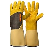 ROSTAING Handschuhe RONCIER - Ein Paar Gartenhandschuhe - Lederschutz - Gartenhandschuhe für Dornen und Brombeeren und Arbeitshandschuhe, Beige