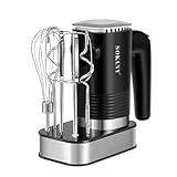 SOKANY 800W Handrührgerät Edelstahlkneter Handmixer, 5 Geschwindigkeiten mit Exit-Taste, Handrührer mit 2 Knethaken & 2 Rührbesen (SK-02001 3IN1 800W)