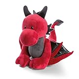 NICI 46716 Kuscheltier Drache Eldor 45cm stehend – Plüschtier für Mädchen, Jungen & Babys – Flauschiges Stofftier zum Spielen, Sammeln & Kuscheln – Gemütliches Schmusetier, ROT/SCHWARZ, 45 cm