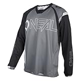 O'NEAL | Mountainbike-Trikot | MTB Mountainbike DH Downhill FR Freeride | Atmungsaktives Material, maximale Bewegungsfreiheit | Element FR Jersey Hybrid | Erwachsene | Schwarz Grau | Größe M