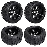 FriHobby Preglued 1/8 Monster Truck Krawatten und Räder OD 15 cm 17 mm Hex MT Reifen Räder Set passend für Traxxas Maxx E-Revo 2.0 3.3 Summit Revo 3.3 Arrma KRATON Outcast 4-6S Brushless Power